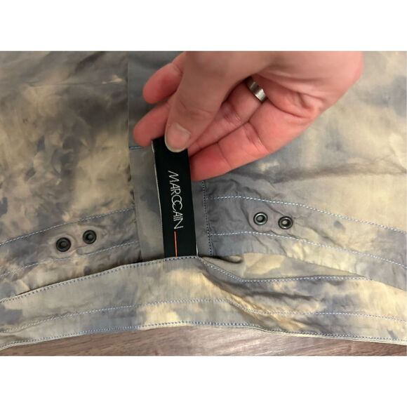 Marc Cain Tan Gray Rain Off Shoulders Rain Style Dress, Sz Large * - Picture 5 of 8